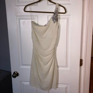 Emerald Sundae Off White Sparkly Dress